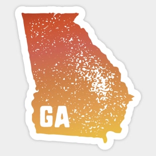 US state pride: Stamp map of Georgia (GA letters cut out) Sticker